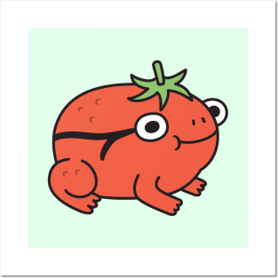 Cute Tomato Frog Doodle Posters and Art